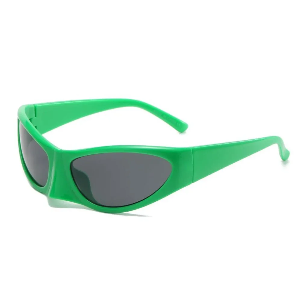 Women Men Sunglasses Fashion‎ Green Frame Shield Retro Running Fishing Party New